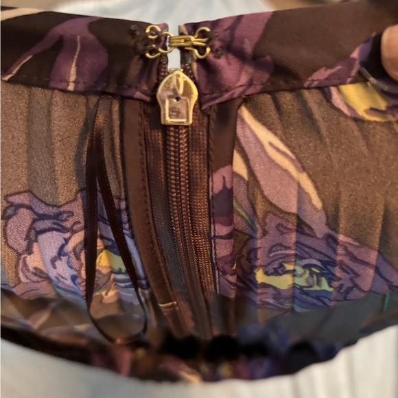 Ralph Lauren Floral Pleated Satin Charmeuse skirt - Picture 2 of 5